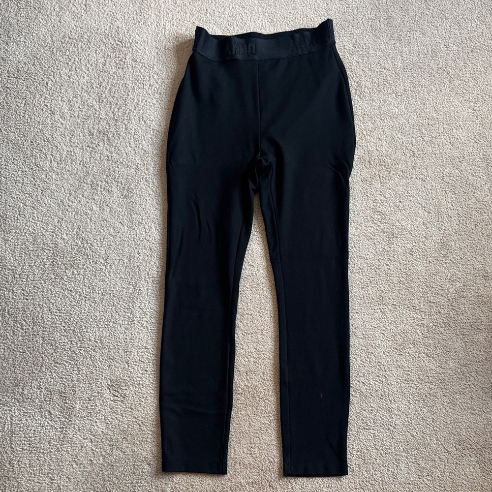 DKNY Black Logo Waist High-Rise Leggings